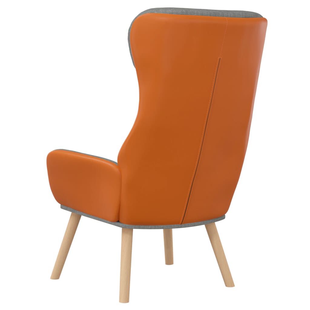 vidaXL Πολυθρόνα Relax Ανοιχτό Γκρι από Ύφασμα και PVC