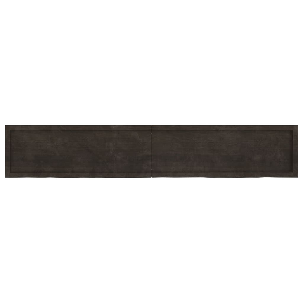 vidaXL Πάγκος Μπάνιου Σκούρο Καφέ 220x40x(2-6) εκ. Επεξεργ. Μασίφ Ξύλο