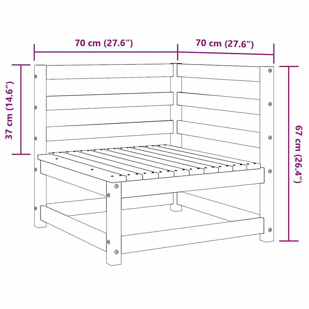 vidaXL Καναπές Κήπου Γωνιακός 70x70x67 εκ. Επεξ. Πεύκου