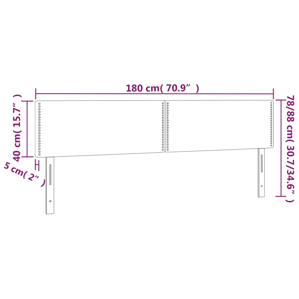 vidaXL Κεφαλάρια Κρεβατιού 2 τεμ. Σκούρο Γκρι 90x5x78/88 εκ. Βελούδινο