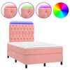 vidaXL &Kappa;&rho;&epsilon;&beta;ά&tau;&iota; Boxspring &mu;&epsilon; &Sigma;&tau;&rho;ώ&mu;&alpha; & LED &Rho;&omicron;&zeta; 120x200 &epsilon;&kappa;. &Beta;&epsilon;&lambda;&omicron;ύ&delta;&iota;&nu;&omicron;