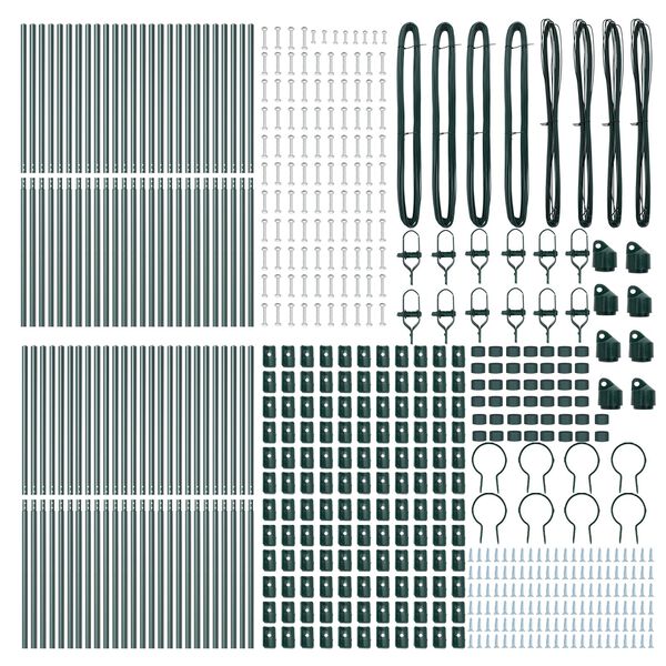 vidaXL Στύλος Περιφράξεων 52 pcs Πράσινο 3.2 x 3.2 x 200 εκ Ατσάλι