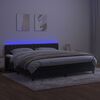 vidaXL &Kappa;&rho;&epsilon;&beta;ά&tau;&iota; Boxspring &mu;&epsilon; &Sigma;&tau;&rho;ώ&mu;&alpha; & LED &Mu;&alpha;ύ&rho;&omicron; 200x200 &epsilon;&kappa;. &Beta;&epsilon;&lambda;&omicron;ύ&delta;&iota;&nu;&omicron;