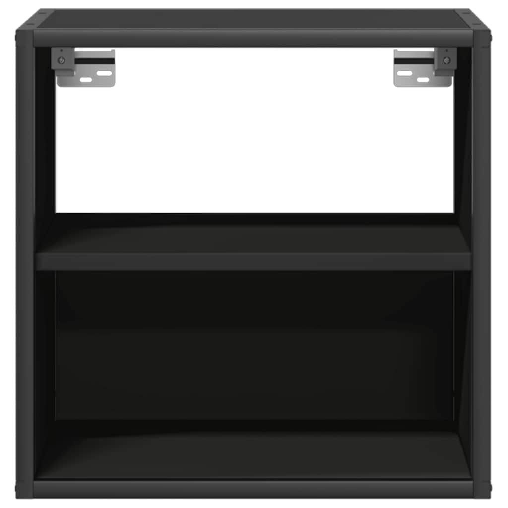 vidaXL Επίτοιχο ντουλάπι κομοδίνου Μαύρο 40x31x39,5 cm