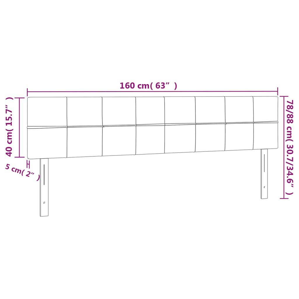 vidaXL Κεφαλάρια Κρεβατιού 2 τεμ. Κρεμ 80 x 5 x 78/88 εκ. Υφασμάτινο