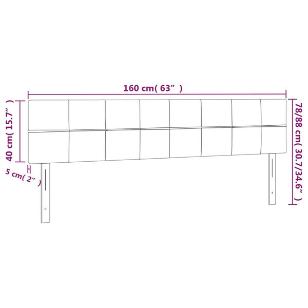 vidaXL Κεφαλάρια Κρεβατιού 2 τεμ. Κρεμ 80 x 5 x 78/88 εκ. Υφασμάτινο