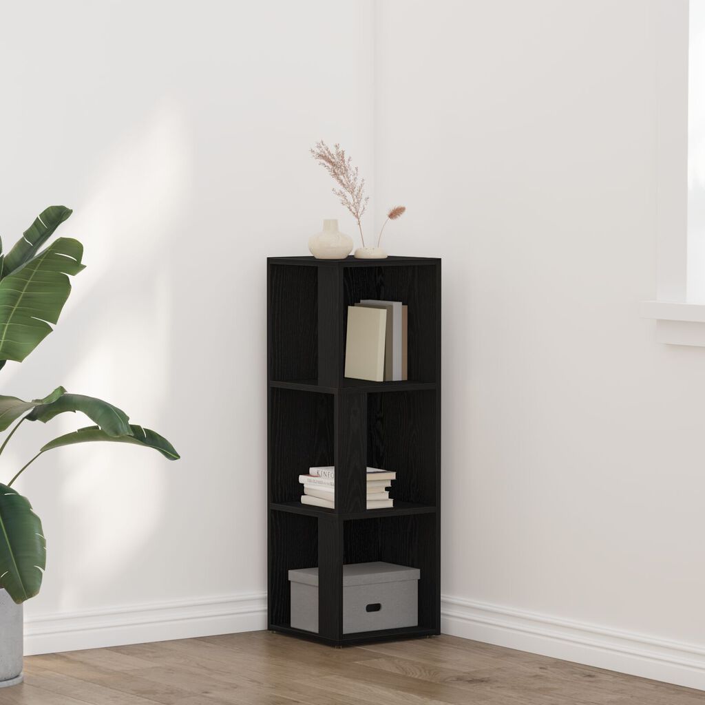 vidaXL Γωνιακό Ντουλάπι Μαύρο Δρυς 33x33x100 cm Επεξεργασμένο Ξύλο