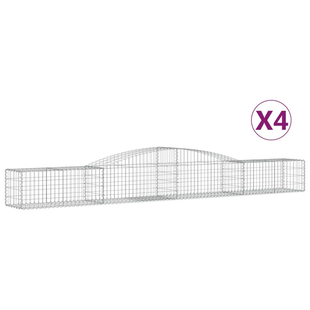 vidaXL Συρματοκιβώτια Τοξωτά 4 τεμ. 400x50x40/60 εκ. Γαλβαν. Ατσάλι
