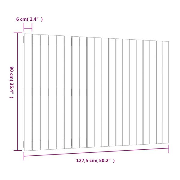 vidaXL Κεφαλάρι Τοίχου Μελί 127,5x3x90 εκ. από Μασίφ Ξύλο Πεύκου
