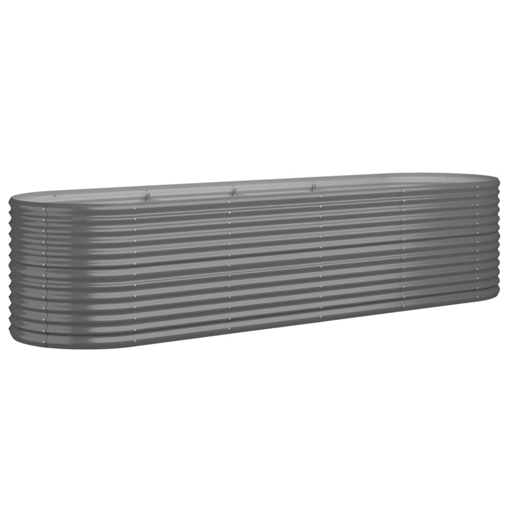 vidaXL Ζαρντινιέρα Γκρι 296x80x68 εκ. Ατσάλι με Ηλεκτρ. Βαφή Πούδρας