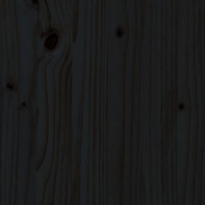 vidaXL Πλαίσιο Κρεβατιού με Κεφαλάρι Μαύρο 100x200 εκ. Μασίφ Ξύλο