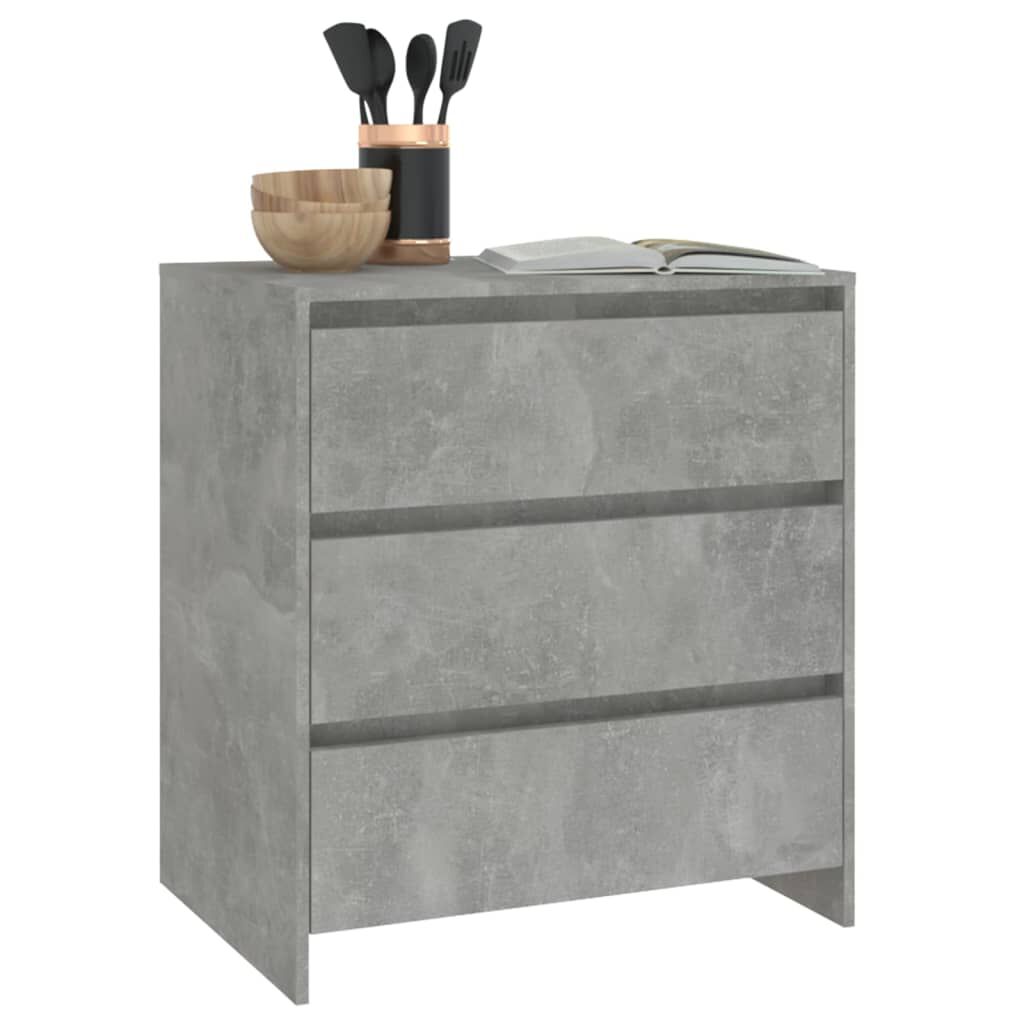 vidaXL Μπουφές Γκρι Σκυροδέματος 70x41x75 εκ. Επεξεργασμένο Ξύλο