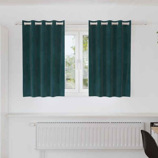 vidaXL Κουρτίνες 2 pcs Σκούρο πράσινο 140 x 140 cm Βελούδο