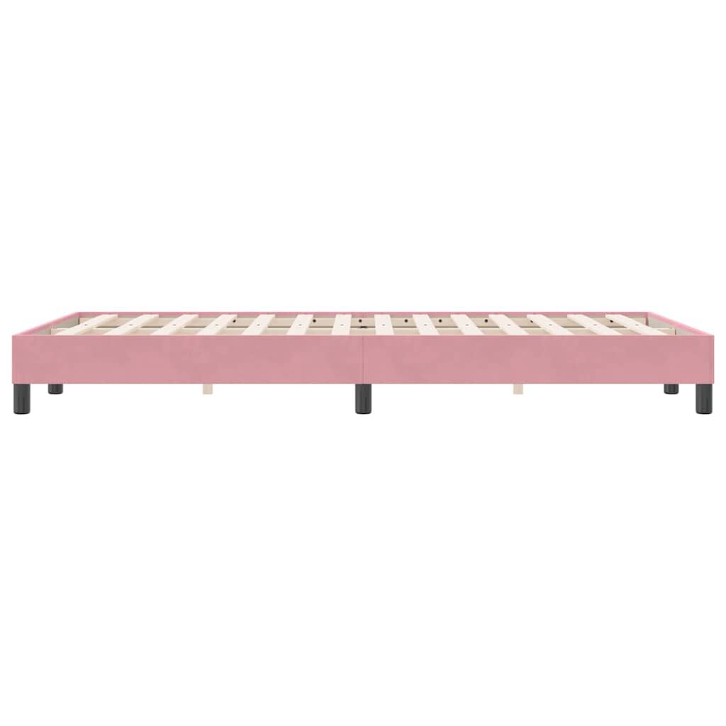 vidaXL Πλαίσιο κρεβατιού χωρίς στρώμα Ροζ 120x220 cm Βελούδινο