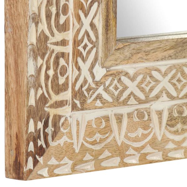 vidaXL Καθρέφτης Σκαλιστός στο Χέρι 50x50x2,6εκ. από Μασίφ Ξύλο Μάνγκο