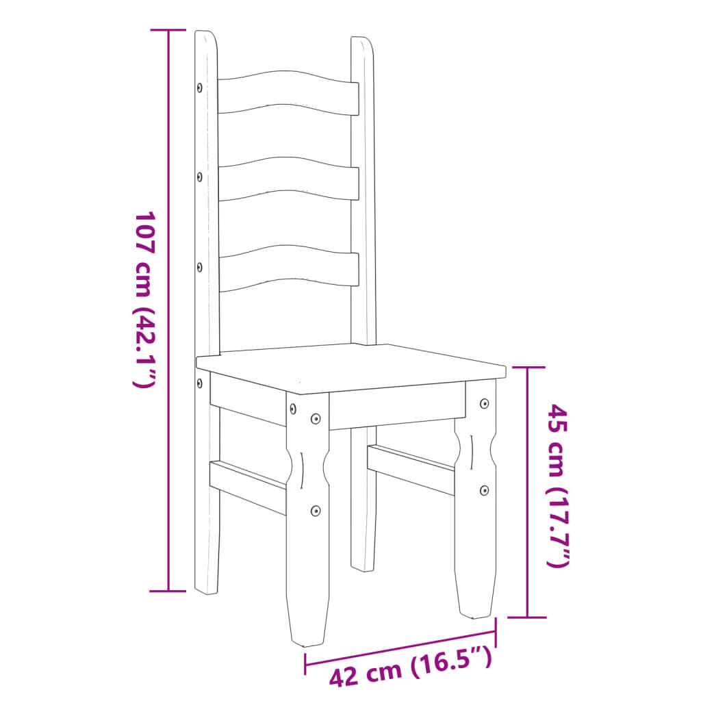 vidaXL Καρέκλες Τραπεζαρίας Corona Γκρι 42x47x107εκ. Μασίφ Ξύλο Πεύκου