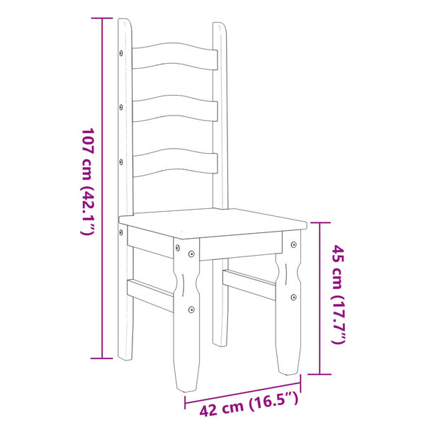 vidaXL Καρέκλες Τραπεζαρίας Corona Γκρι 42x47x107εκ. Μασίφ Ξύλο Πεύκου