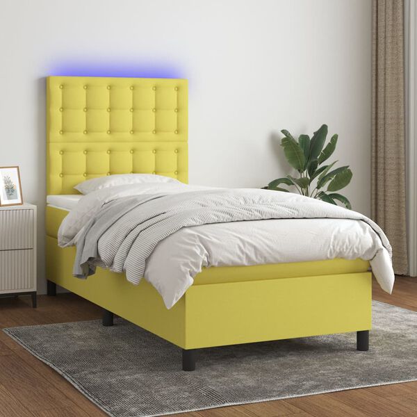 vidaXL &Kappa;&rho;&epsilon;&beta;ά&tau;&iota; Boxspring &mu;&epsilon; &Sigma;&tau;&rho;ώ&mu;&alpha; & LED &Pi;&rho;ά&sigma;&iota;&nu;&omicron; 90x190 &epsilon;&kappa;. &Upsilon;&phi;&alpha;&sigma;&mu;ά&tau;&iota;&nu;&omicron;