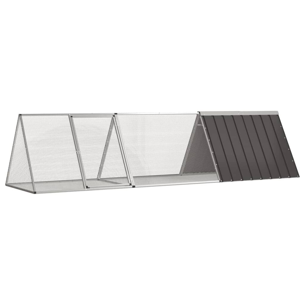 vidaXL Κλουβί Κουνελιών Ανθρακί 302,5x80,5x71 εκ Γαλβανισμένος Χάλυβας