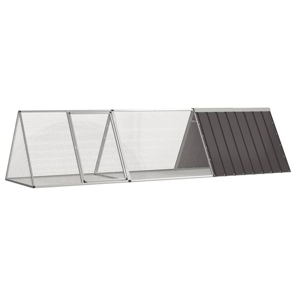 vidaXL Κλουβί Κουνελιών Ανθρακί 302,5x80,5x71 εκ Γαλβανισμένος Χάλυβας