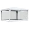 vidaXL Τέντα Εκδηλώσεων με 4 Τοιχώματα με Δίχτυ Λευκή 4 x 4 μ.