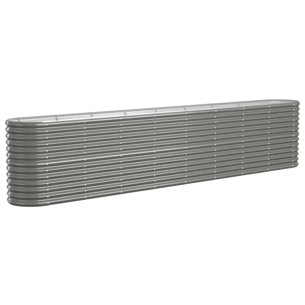 vidaXL Ζαρντινιέρα Γκρι 332x40x68 εκ. Ατσάλι με Ηλεκτρ. Βαφή Πούδρας