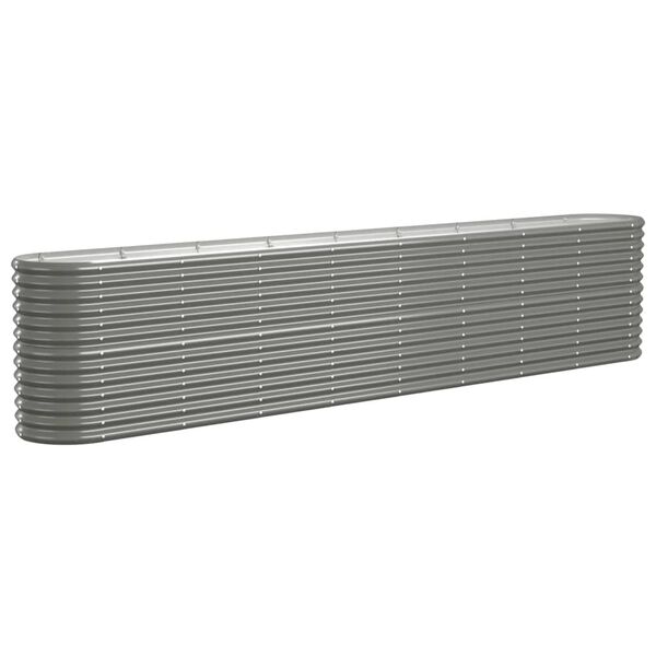vidaXL Ζαρντινιέρα Γκρι 332x40x68 εκ. Ατσάλι με Ηλεκτρ. Βαφή Πούδρας