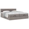 vidaXL Οθωμανικό κρεβάτι με στρώματα Taupe 160x200cm ύφασμα