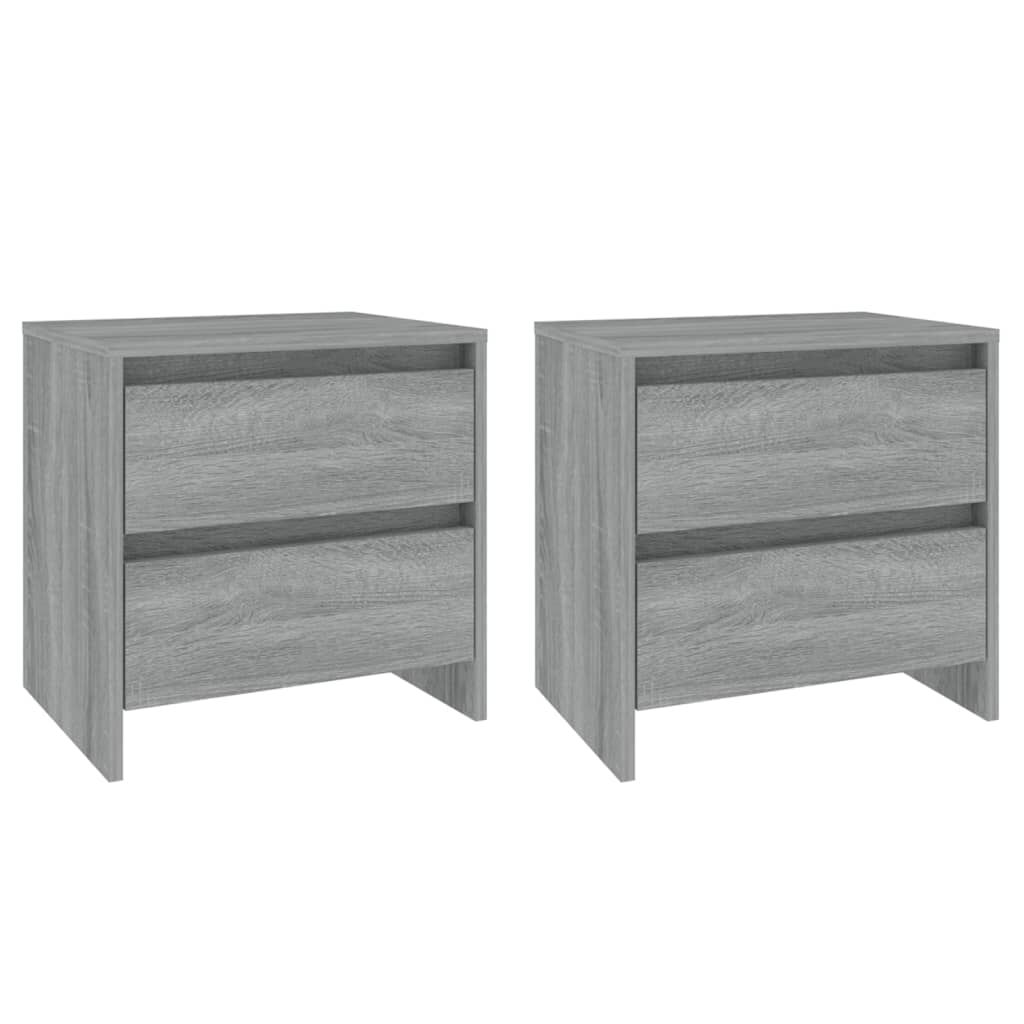 vidaXL Κομοδίνα 2 τεμ. Γκρι Sonoma 45 x 34,5 x 44,5 εκ. Μοριοσανίδα