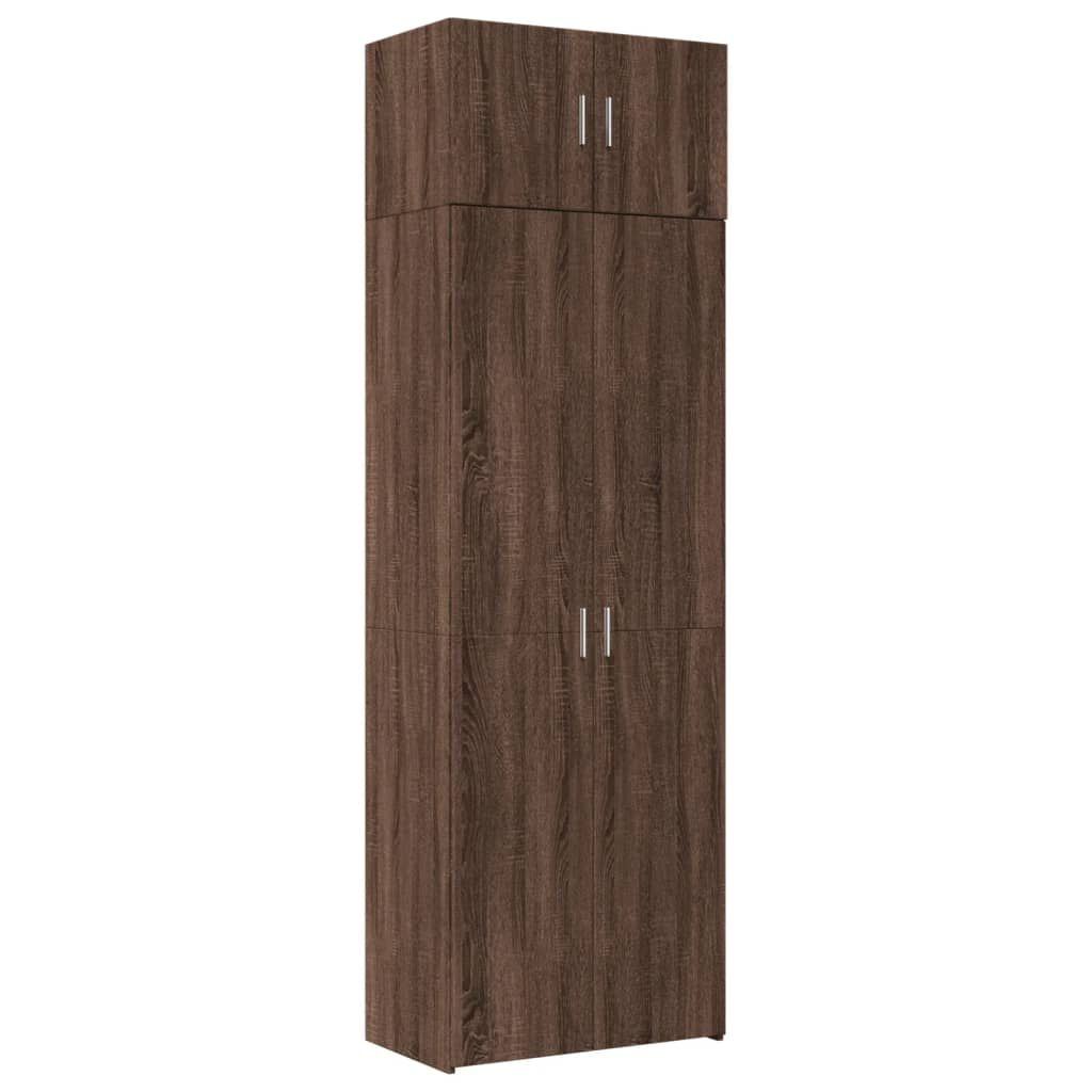 vidaXL Ραφιέρα με Ντουλάπια Καφέ Δρυς 70x42,5x225 εκ. από Επεξ. Ξύλο