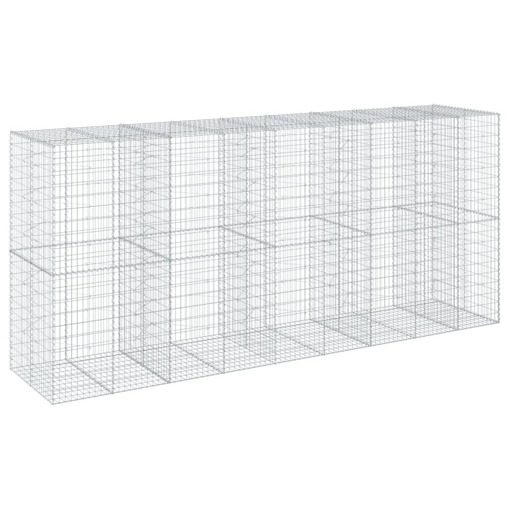 vidaXL Συρματοκιβώτιο με Κάλυμμα 450x100x200εκ από Γαλβανισμένο Χάλυβα