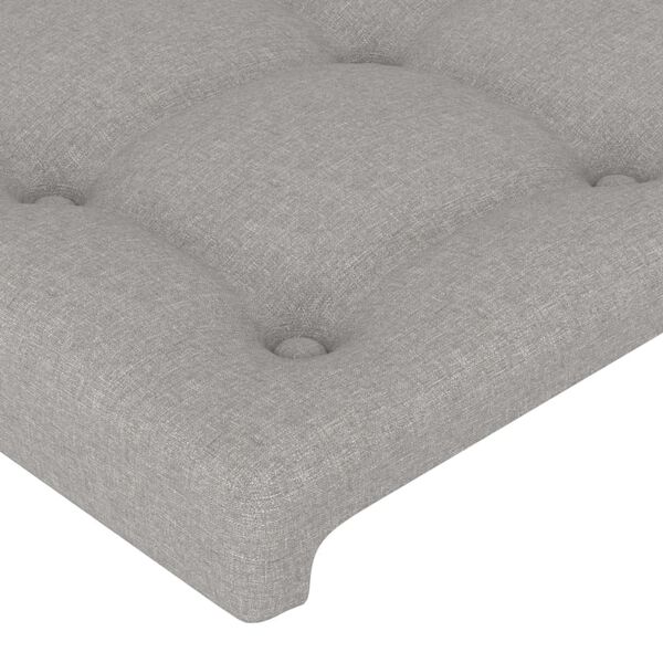 vidaXL Κεφαλάρι Κρεβατιού Ανοιχτό Γκρι 100x5x78/88 εκ. Υφασμάτινο
