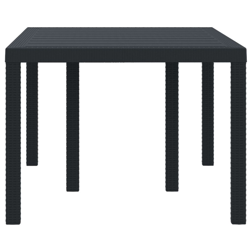 vidaXL Τραπέζι Κήπου Ανθρακί 150x100x73 εκ. Πολυ Ράτταν