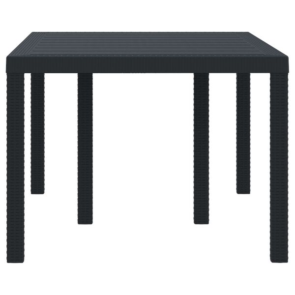 vidaXL Τραπέζι Κήπου Ανθρακί 150x100x73 εκ. Πολυ Ράτταν
