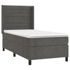vidaXL Κρεβάτι Boxspring με Στρώμα & LED Σκ. Γκρι 90x200 εκ. Βελούδινο