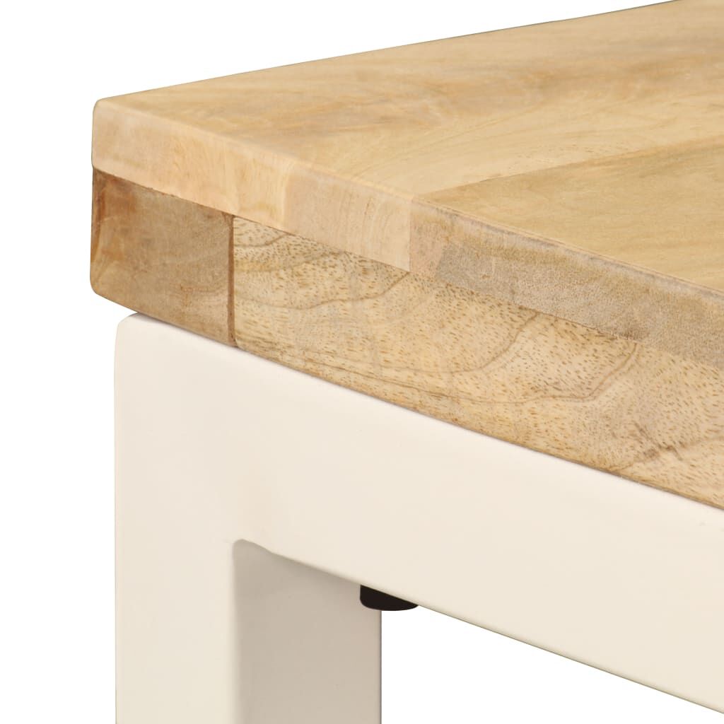 vidaXL Τραπεζαρία 115 x 55 x 76 εκ. από Μασίφ Ξύλο Μάνγκο και Ατσάλι