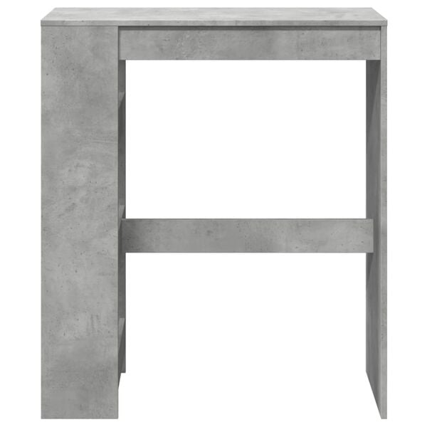vidaXL Τραπέζι Μπαρ με Ράφια Γκρι Σκυρ. 90x40x103,5 εκ Επεξεργ. Ξύλο