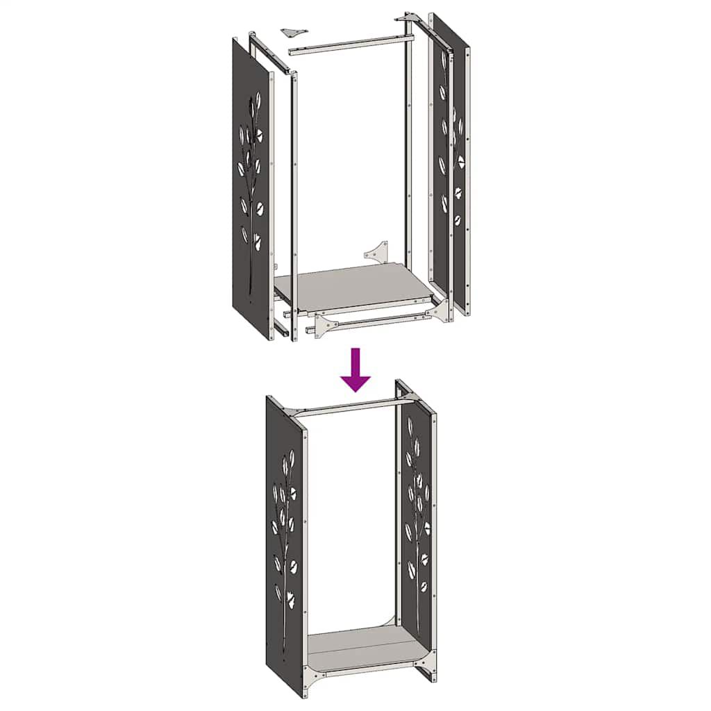 vidaXL Ράφι Καυσόξυλων Λευκό 40x30x80 εκ. Χάλυβας ψυχρής έλασης
