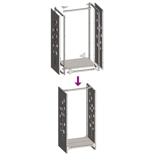 vidaXL Ράφι Καυσόξυλων Λευκό 40x30x80 εκ. Χάλυβας ψυχρής έλασης