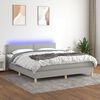 vidaXL &Kappa;&rho;&epsilon;&beta;ά&tau;&iota; Boxspring &mu;&epsilon; &Sigma;&tau;&rho;ώ&mu;&alpha; & LED &Alpha;&nu;.&Gamma;&kappa;&rho;&iota; 180x200 &epsilon;&kappa; &Upsilon;&phi;&alpha;&sigma;&mu;ά&tau;&iota;&nu;&omicron;