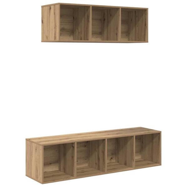 vidaXL Σετ Τηλεοπτικού Κάδου 2 pcs artisan δρυς 37 x 37 x 142.5 εκ