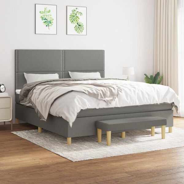 vidaXL &Kappa;&rho;&epsilon;&beta;ά&tau;&iota; Boxspring &mu;&epsilon; &Sigma;&tau;&rho;ώ&mu;&alpha; &Sigma;&kappa;&omicron;ύ&rho;&omicron; &Gamma;&kappa;&rho;&iota; 180x200 &epsilon;&kappa; &Upsilon;&phi;&alpha;&sigma;&mu;ά&tau;&iota;&nu;
