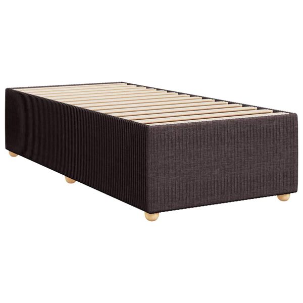 vidaXL Κρεβάτι Boxspring με Στρώμα Σκούρο Καφέ 100x200 εκ. Υφασμάτινο