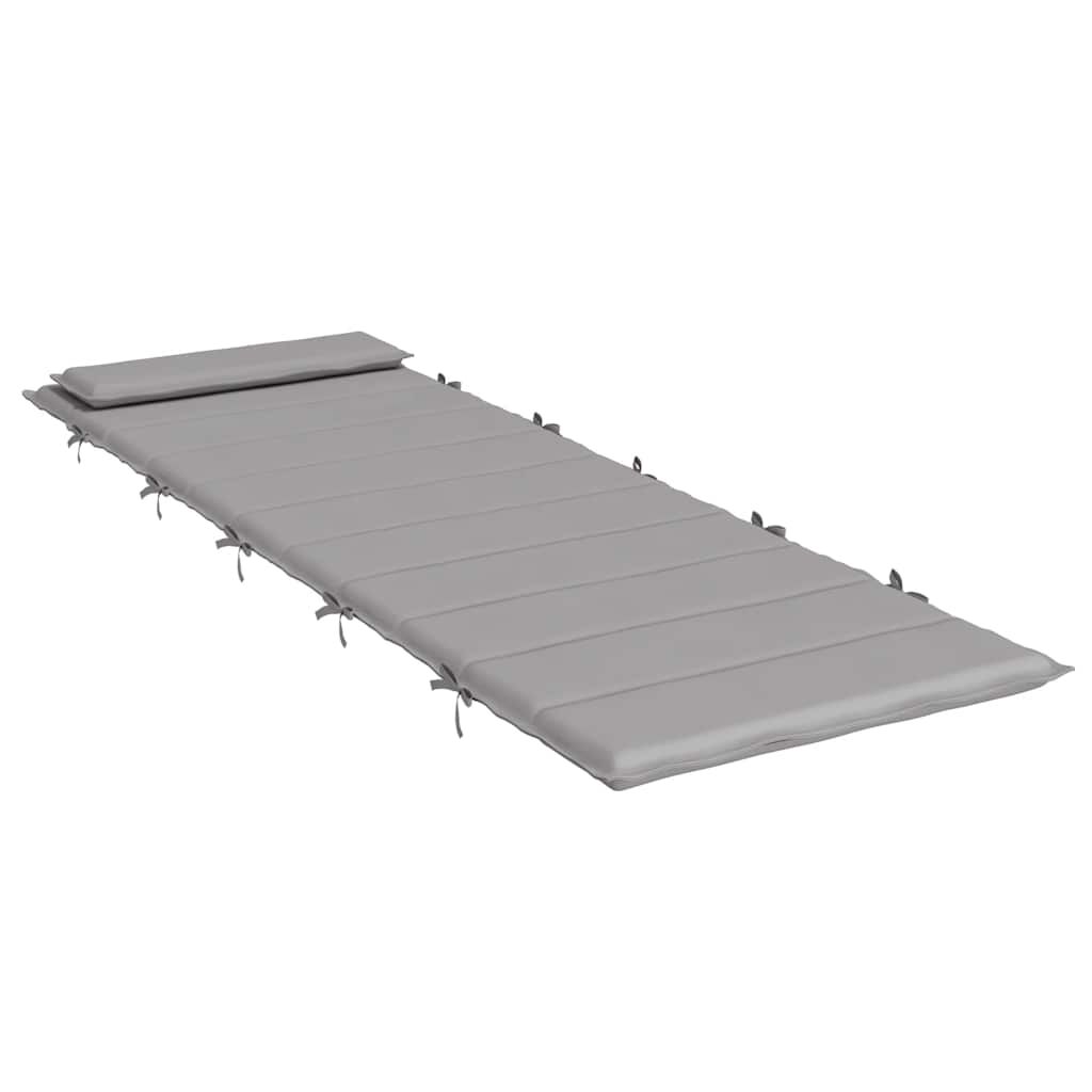 vidaXL Μαξιλάρι Ξαπλώστρας Γκρι 180x60x4 εκ. από Ύφασμα Oxford