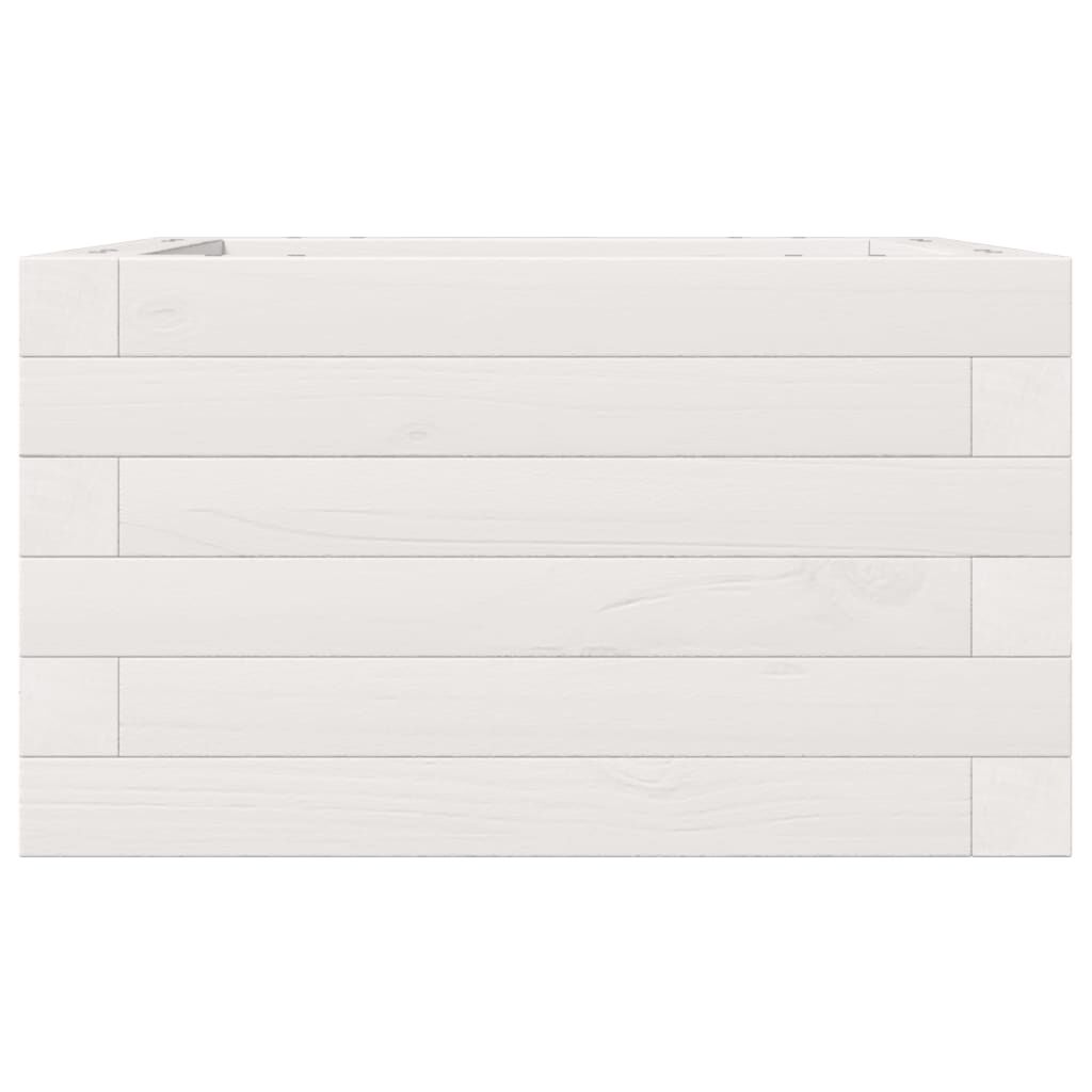 vidaXL Ζαρντινιέρα Κήπου Λευκή 40x40x23 εκ. από Μασίφ Ξύλο Πεύκου