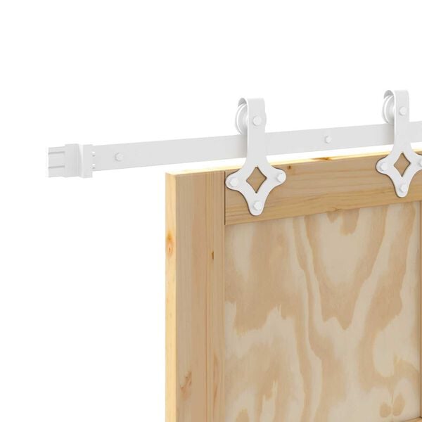 vidaXL Συρόμενη Πόρτα Φυσικό και λευκό 93 x 202 cm