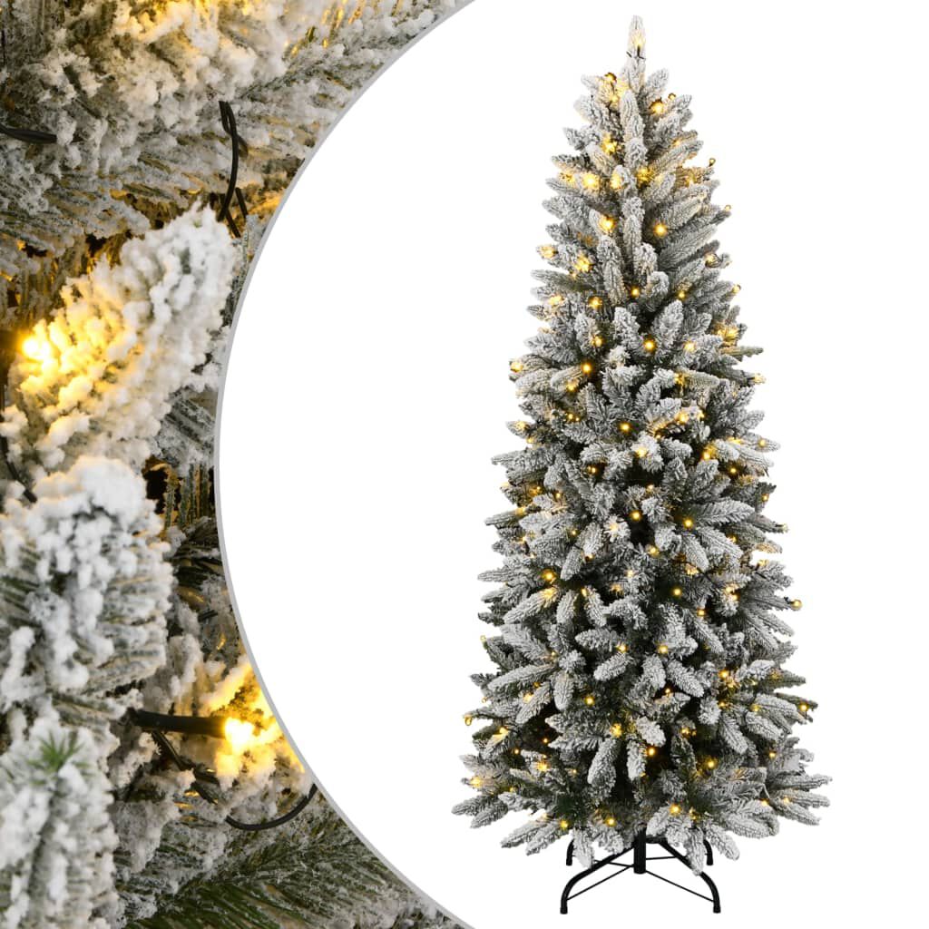 vidaXL Χριστουγεννιάτικο Δέντρο Τεχνητό με 150 LED & Χιόνι 120 εκ.