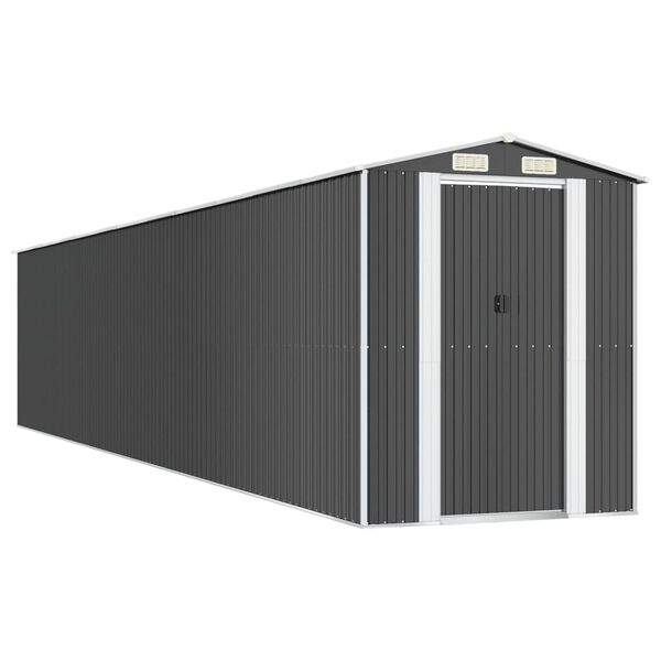 vidaXL Αποθήκη Κήπου Ανθρακί 192 x 1021 x 223 εκ. Γαλβανισμένο Ατσάλι