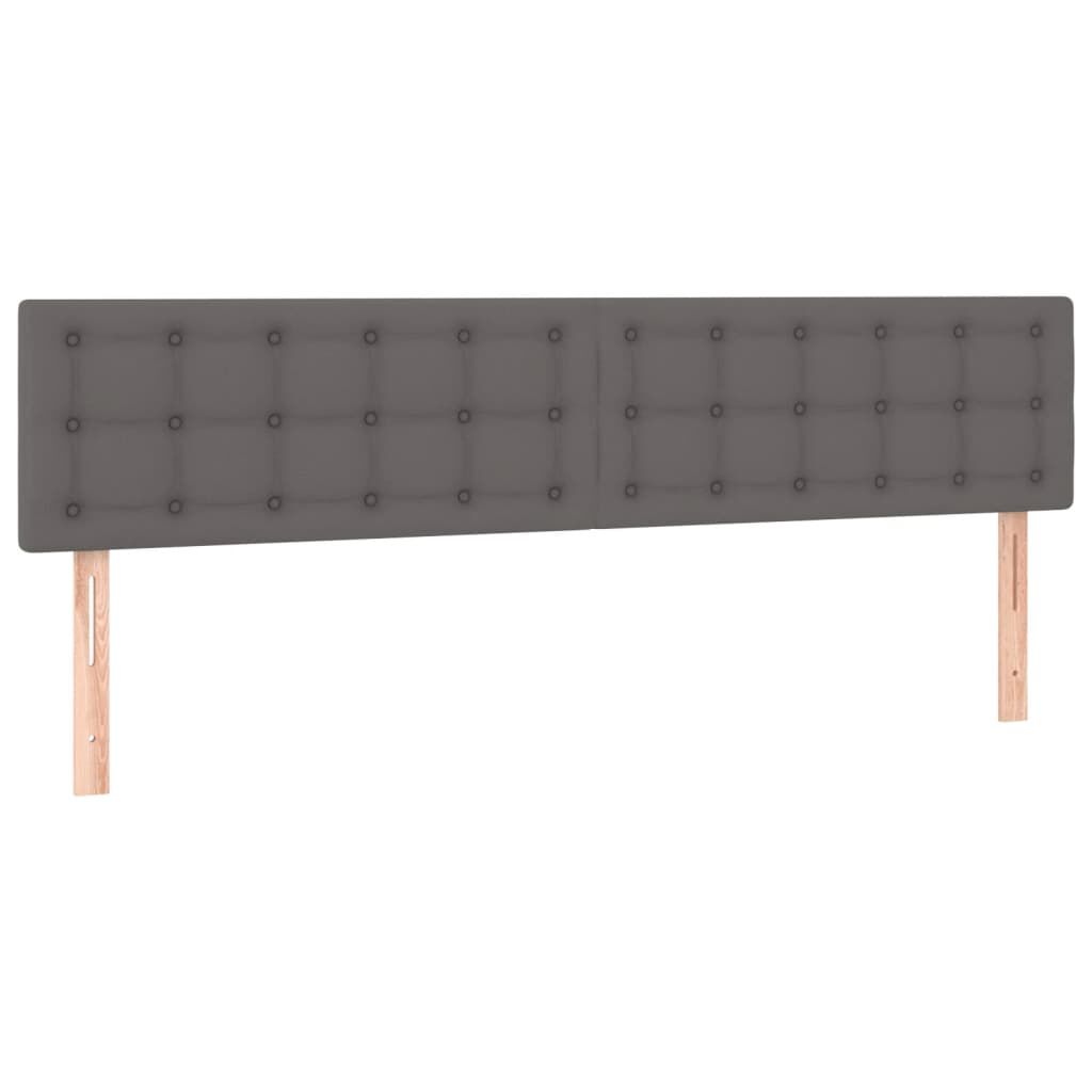vidaXL Κρεβάτι Boxspring με Στρώμα Γκρι 120x190εκ. από Συνθετικό Δέρμα