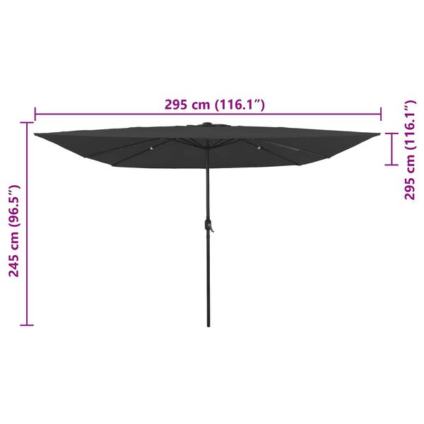 vidaXL Ομπρέλα Κήπου Ανθρακί και Μαύρο 295 x 295 x 245 εκ